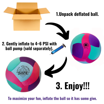 Softy Volleyball - Teal - Super Soft Volleyball Designed for Inside Your House