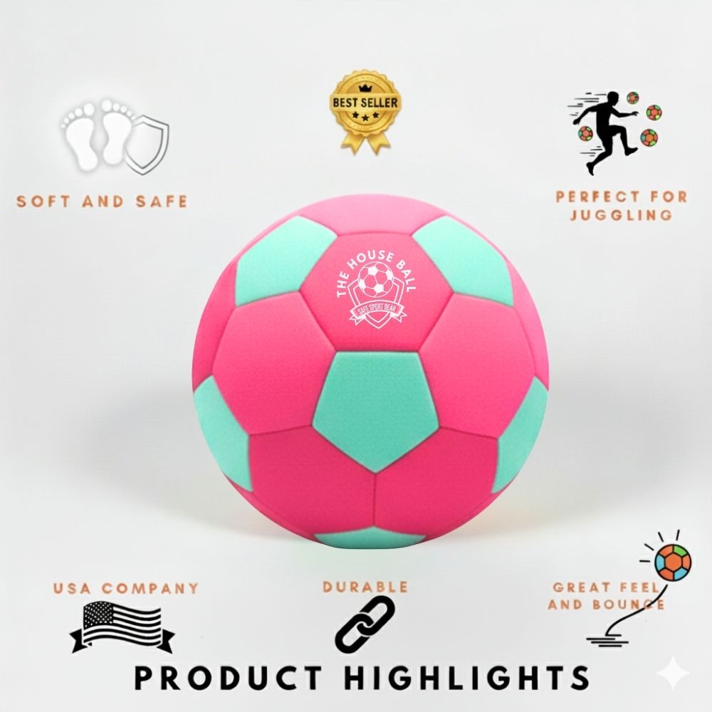 The Pink House Ball with product highlights on a white background