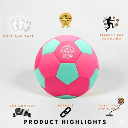 The Pink House Ball with product highlights on a white background