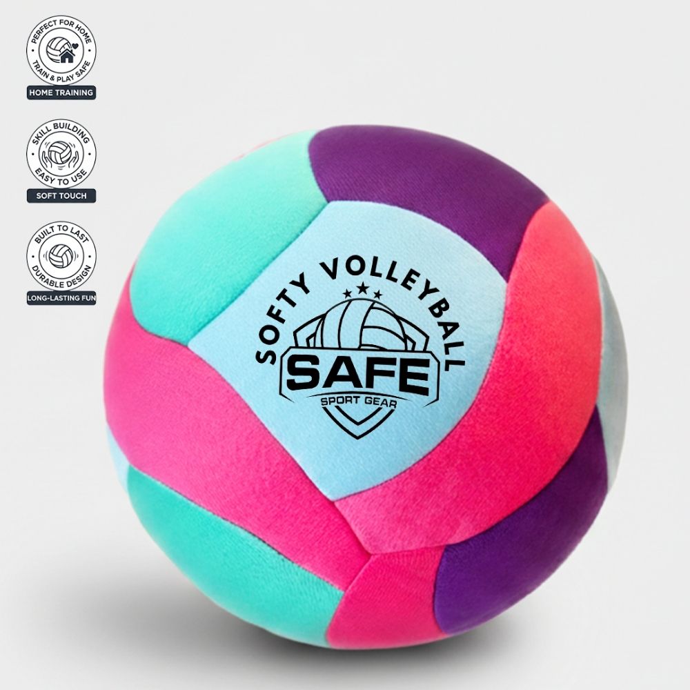 Softy Volleyball-Teal with 'SAFE SPORT GEAR' logo on a white background