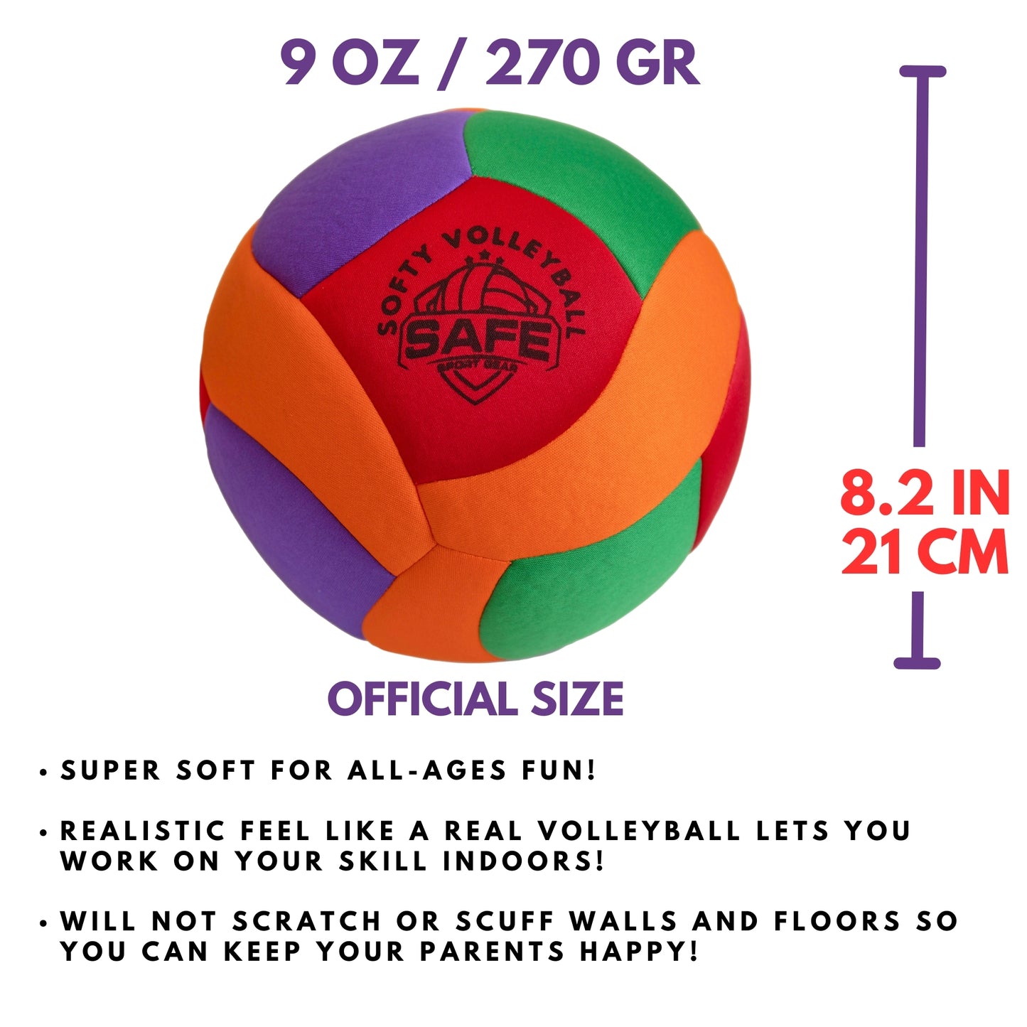 Softy Volleyball - Super Soft Volleyball Designed for Inside Your House