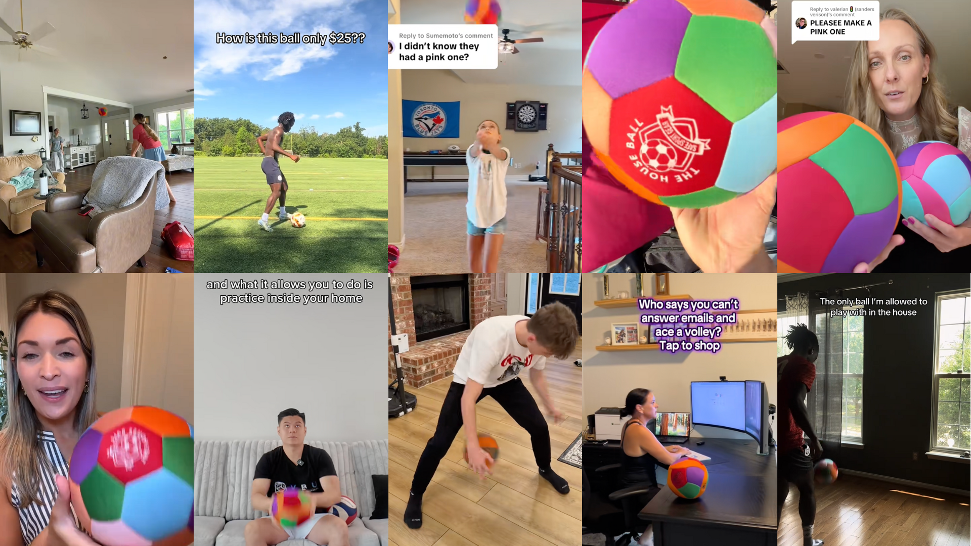 Safe Sport Gear sport balls for kids and adults shown in home and field practice scenes