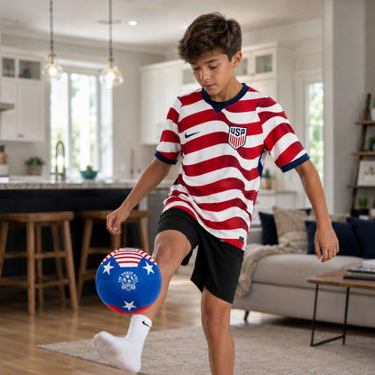Child playing with a House Ball - USA in a living room