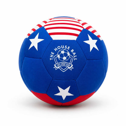 House Ball - USA with white stars design and Safe Sport Gear logo on a white background