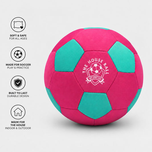 The Pink House Ball - The Original Soft and Safe Soccer Ball Size 4