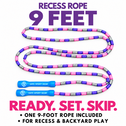 9-foot Recess Rope length graphic; one rope included for recess and backyard play.